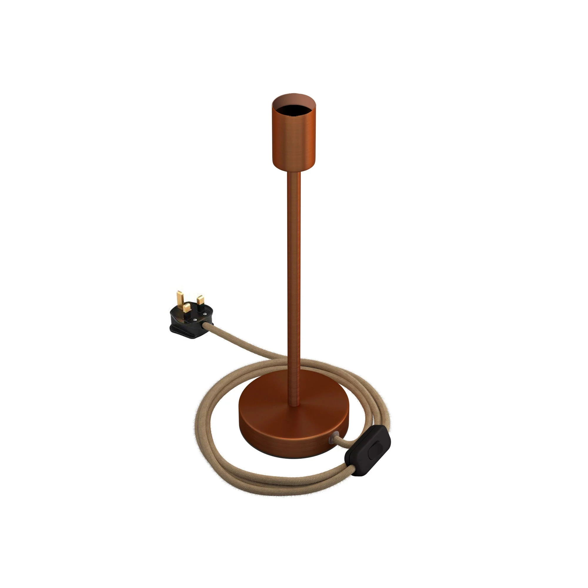Alzaluce β Metal table lamp with UK plug β Satin copper - Image 11