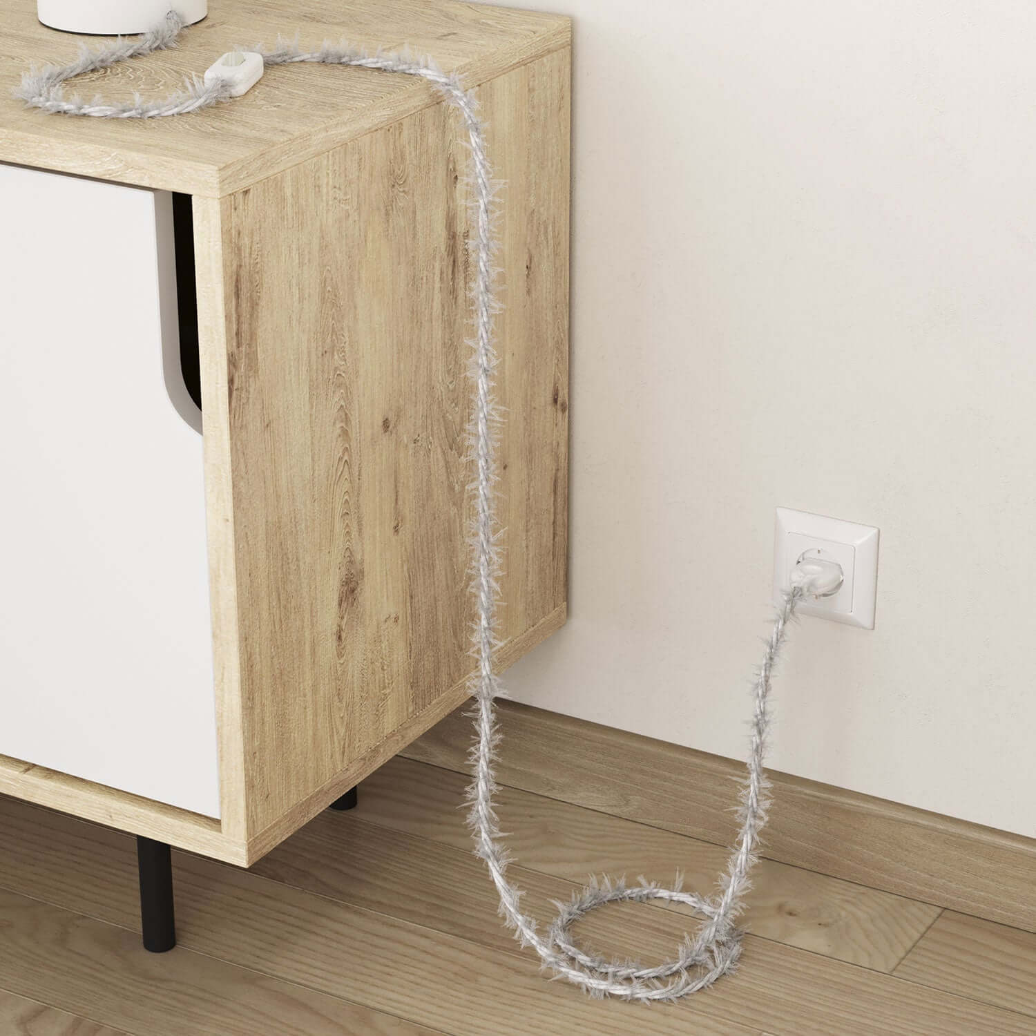 Textile cable for lighting Optical White Marlene - The Original Creative Cables, designed for original lamps - TP01 - Image 3