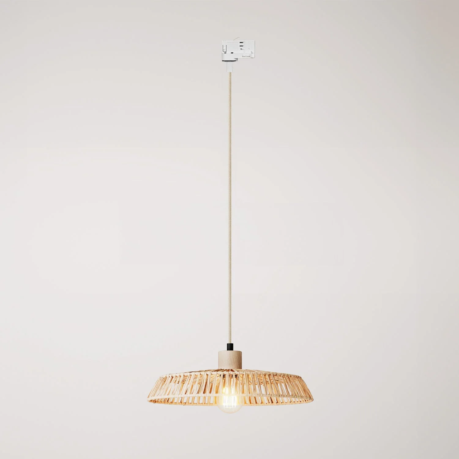 Track lamp with Moorea raffia lampshade - Neutral