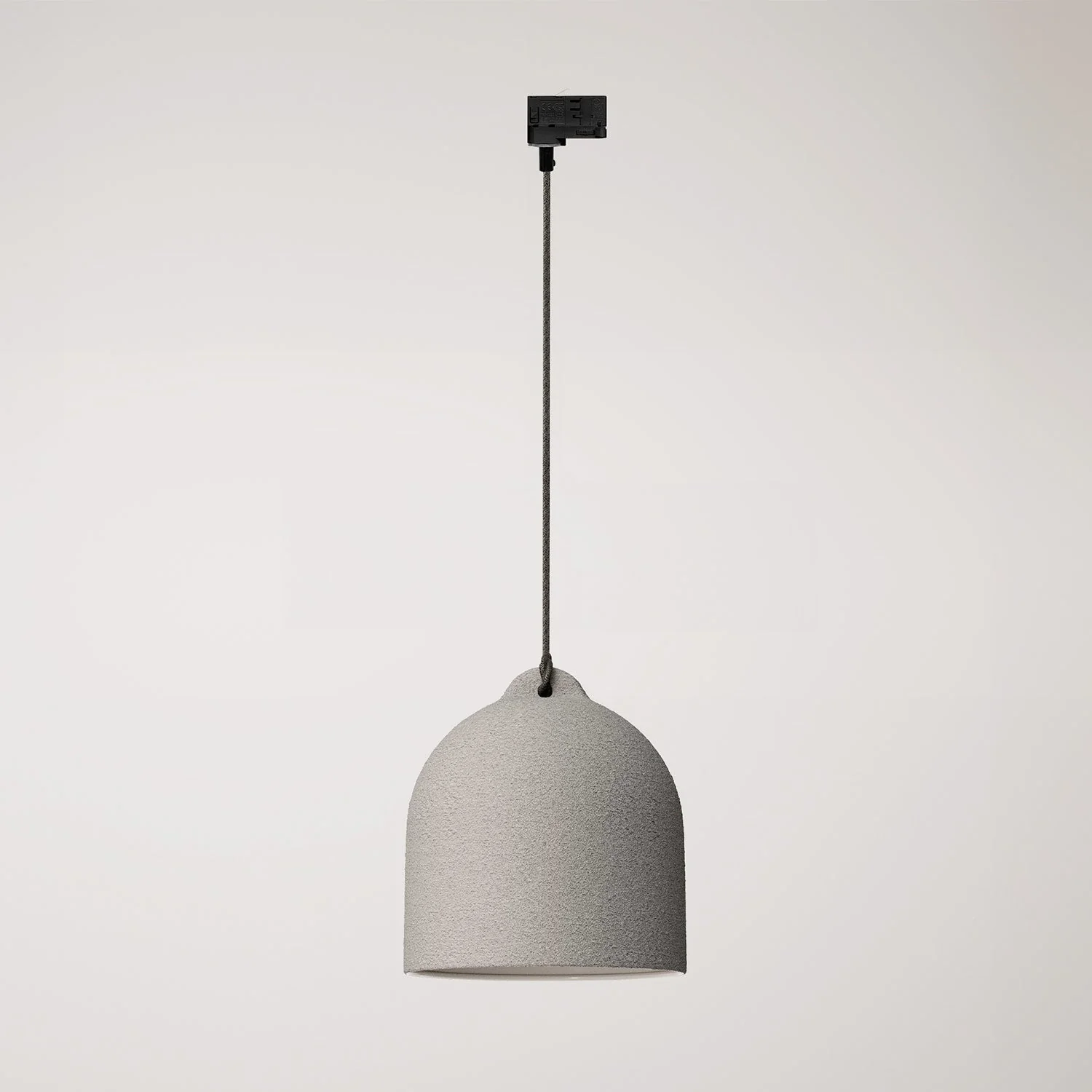 Track pendant with Campana M ceramic lampshade - Concrete effect