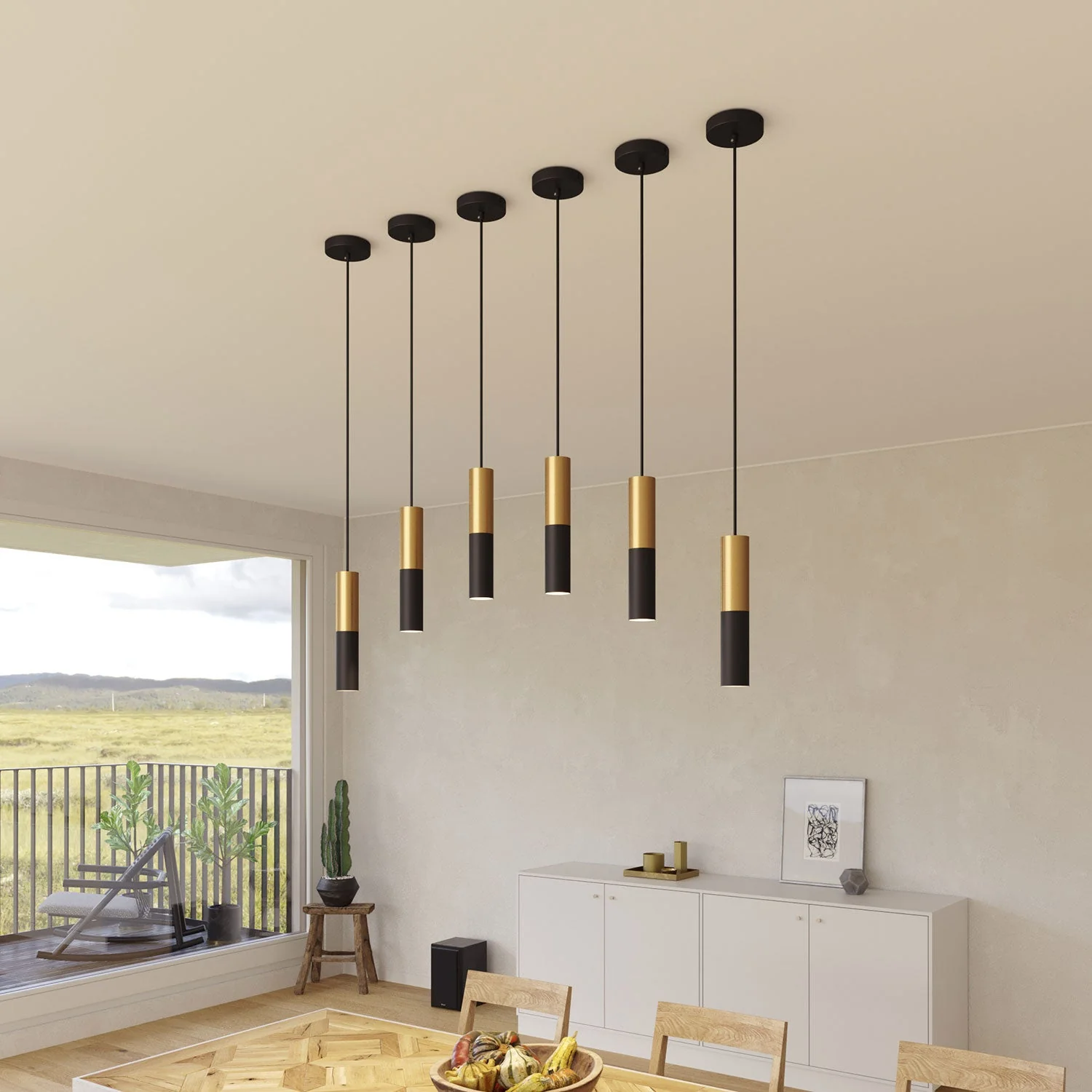Tub-E14, double metal tube for spotlight with double ring E14 lamp holder – Satin Black and Bronze - Image 5