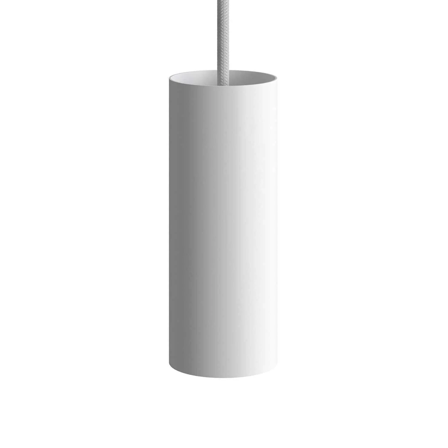 Tub-E14, metal tube for spotlight with double ring E14 lamp holder - Matt white