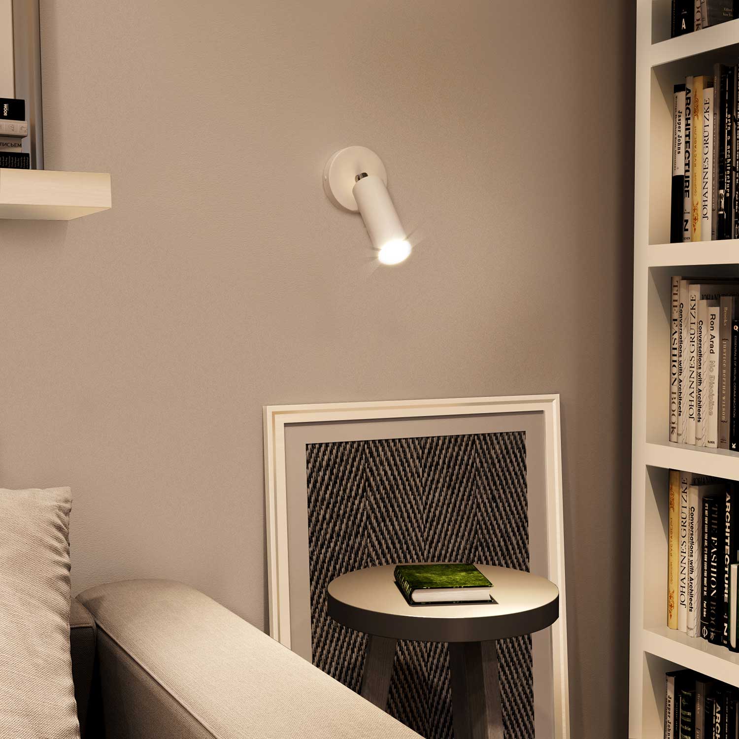 Tub-E14, metal tube for spotlight with double ring E14 lamp holder - Matt white - Image 5