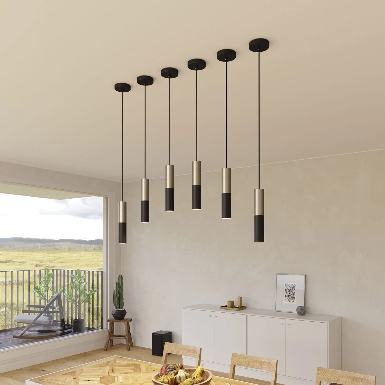 Tub-E14, double metal tube for spotlight with double-ring E14 lamp holder - Black and Satin Titanium - Image 5