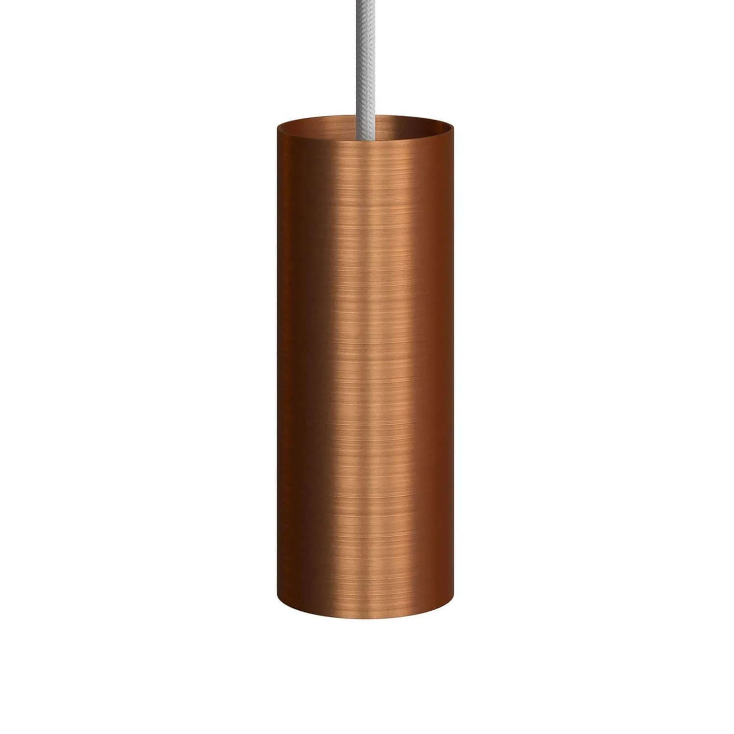 Tub-E14, metal tube for spotlight with double-ring E14 lamp holder - Satin copper