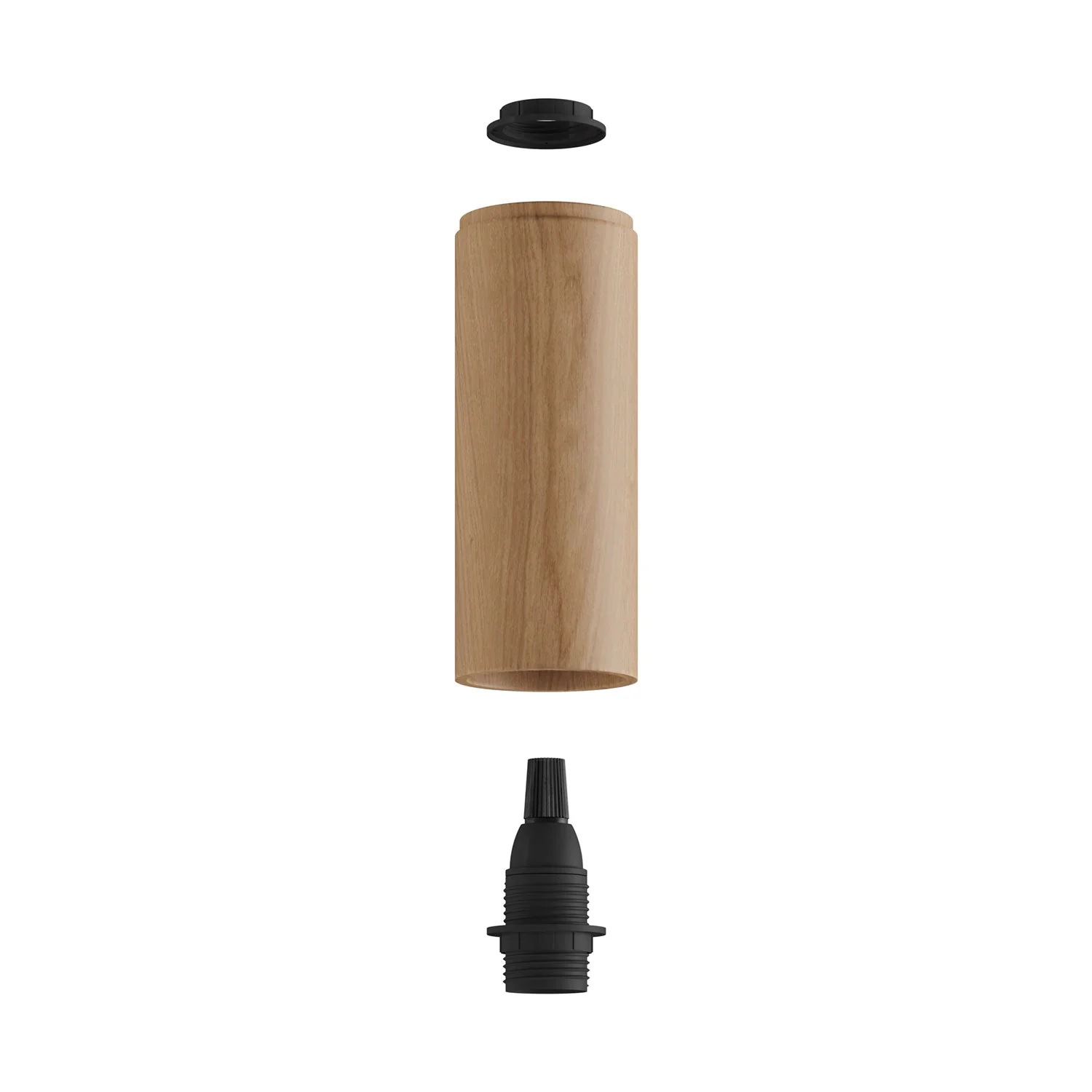 Tub-E14, wooden tube for spotlight with double ring E14 lamp holder - Neutral - Image 2