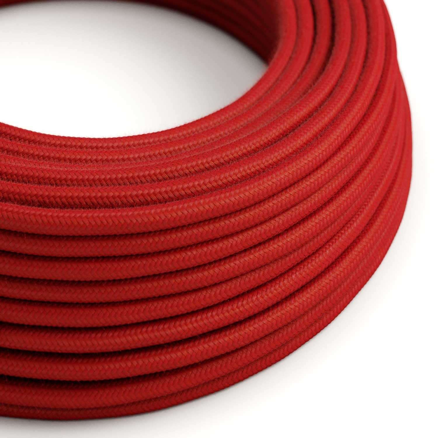 Ultra Soft electric cable in silicone covered with Fire Red cotton - RC35 round 2x0.75 mm