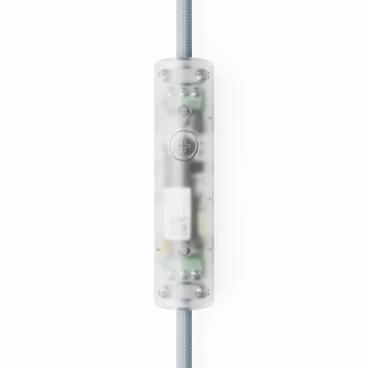 Universal push-button dimmer with ground connection for incandescent and dimmable LED light bulbs - Transparent