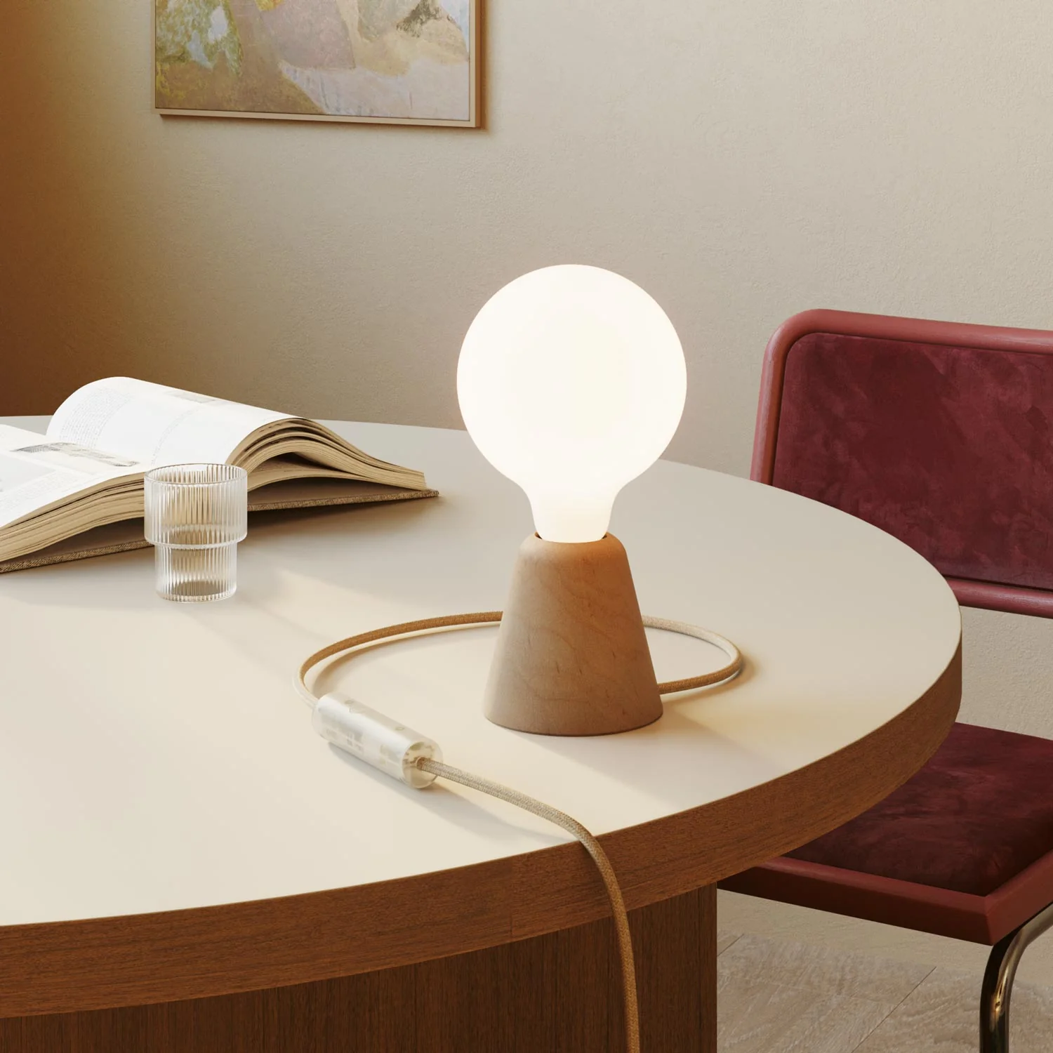 Universal push-button dimmer with ground connection for incandescent and dimmable LED light bulbs - Transparent - Image 4