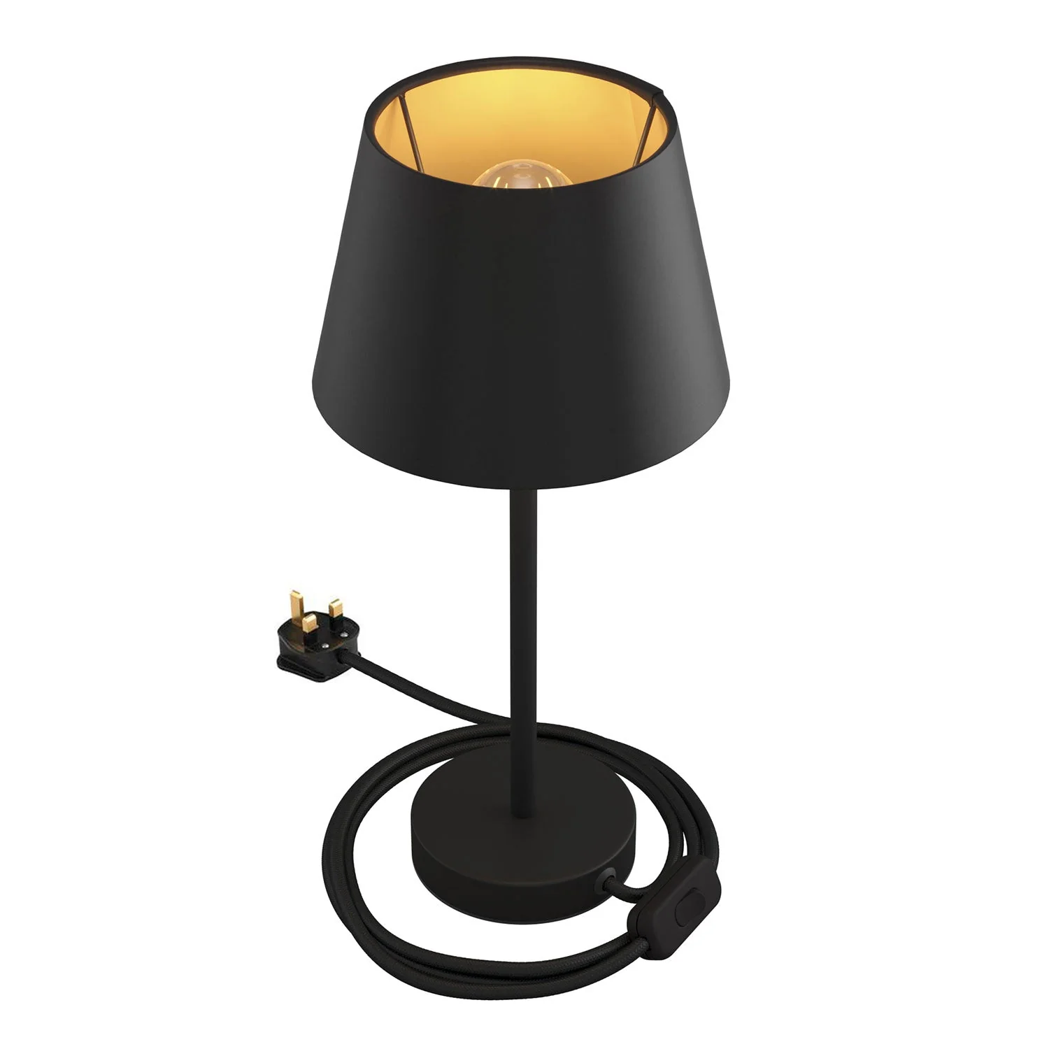 Alzaluce with Impero lampshade, metal table lamp and UK plug - Cinette black - Image 7