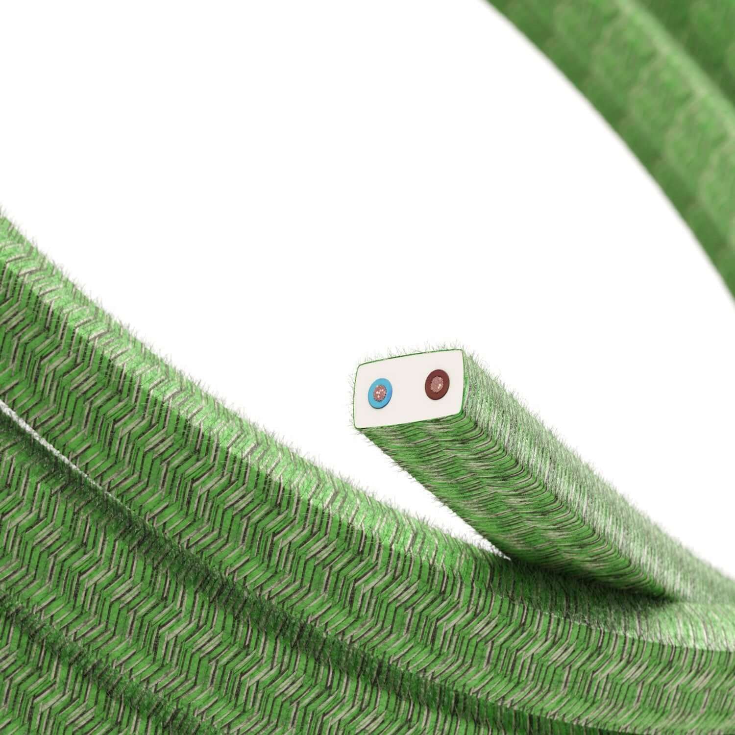 UV resistant electric cable for string light, cotton covered, Bronte Pixel Green CX08 - Image 2