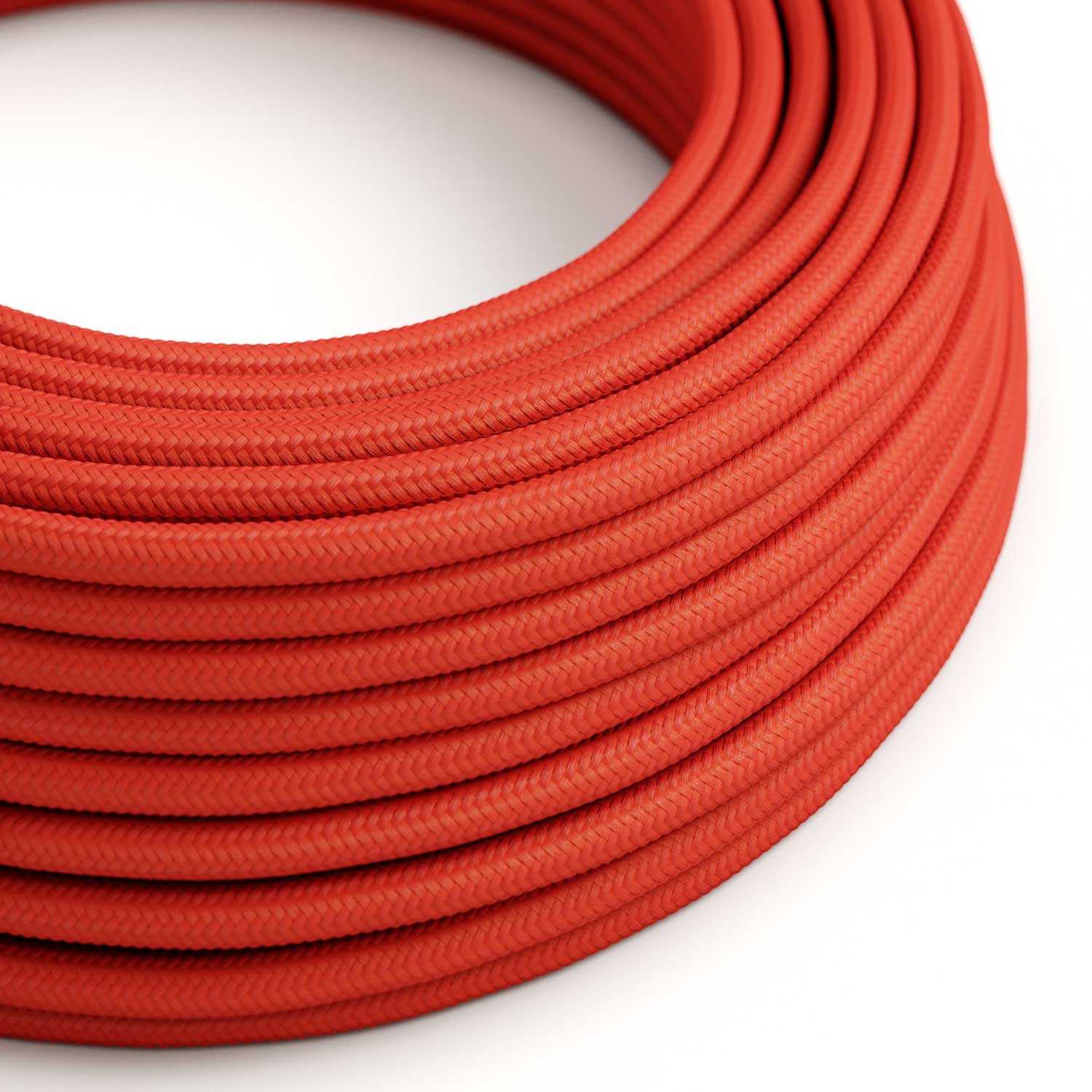 UV-resistant round electric cable with Red SM09 fabric lining for outdoor use - Compatible with Eiva Outdoor