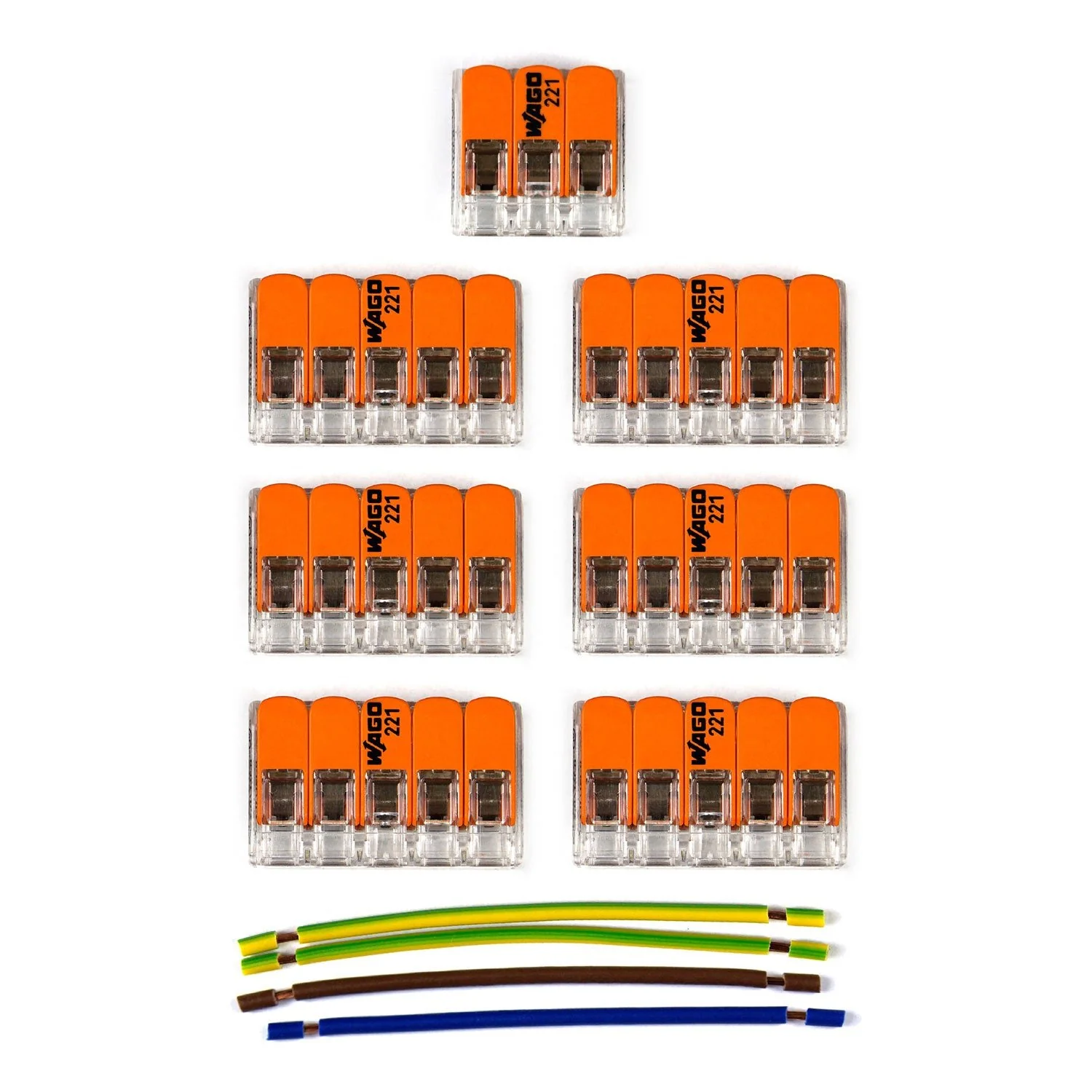 WAGO connection kit compatible with 3x cable for 6-hole ceiling rose