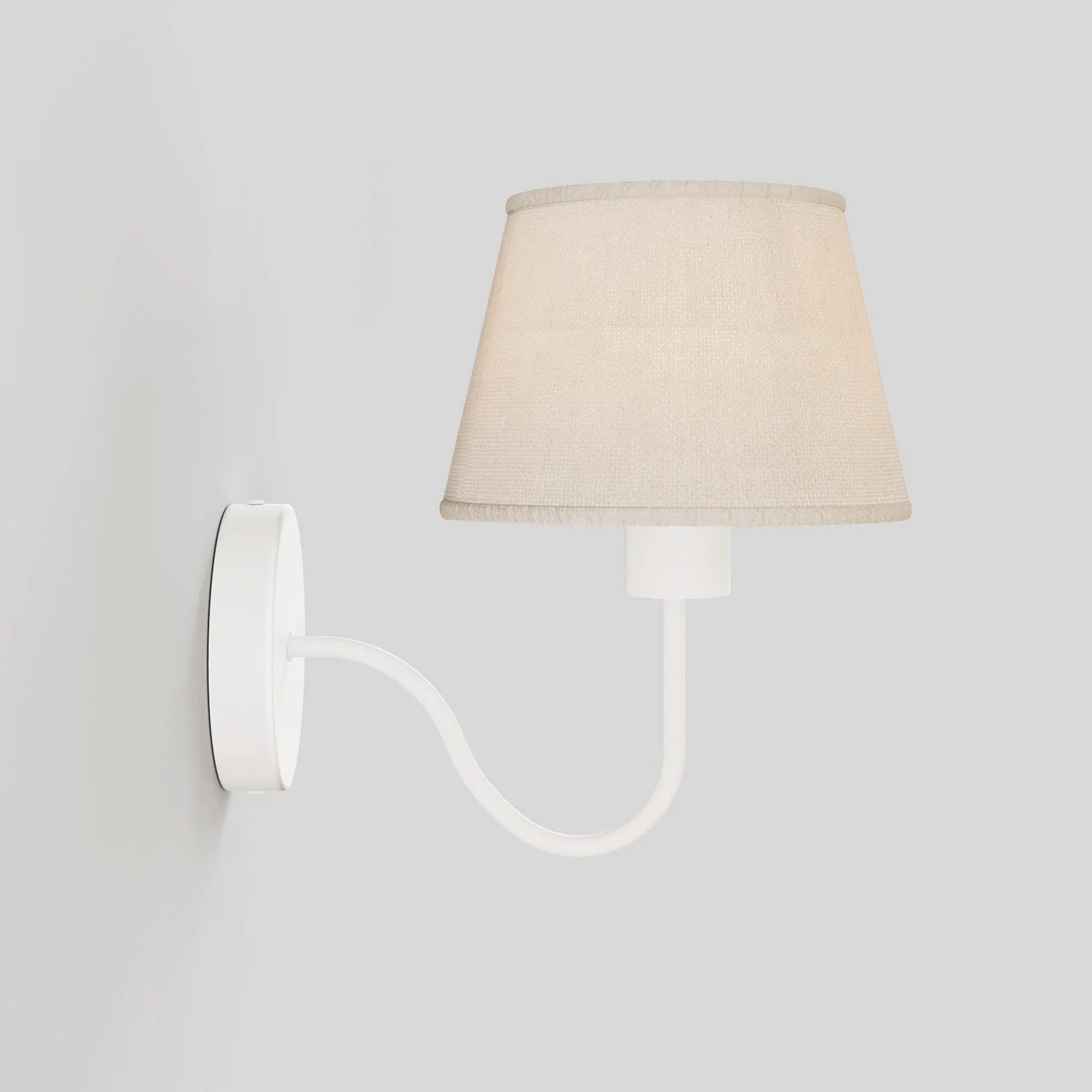 Fermaluce wall lamp with S-shaped extension and Impero lampshade - Light Jute - Image 4