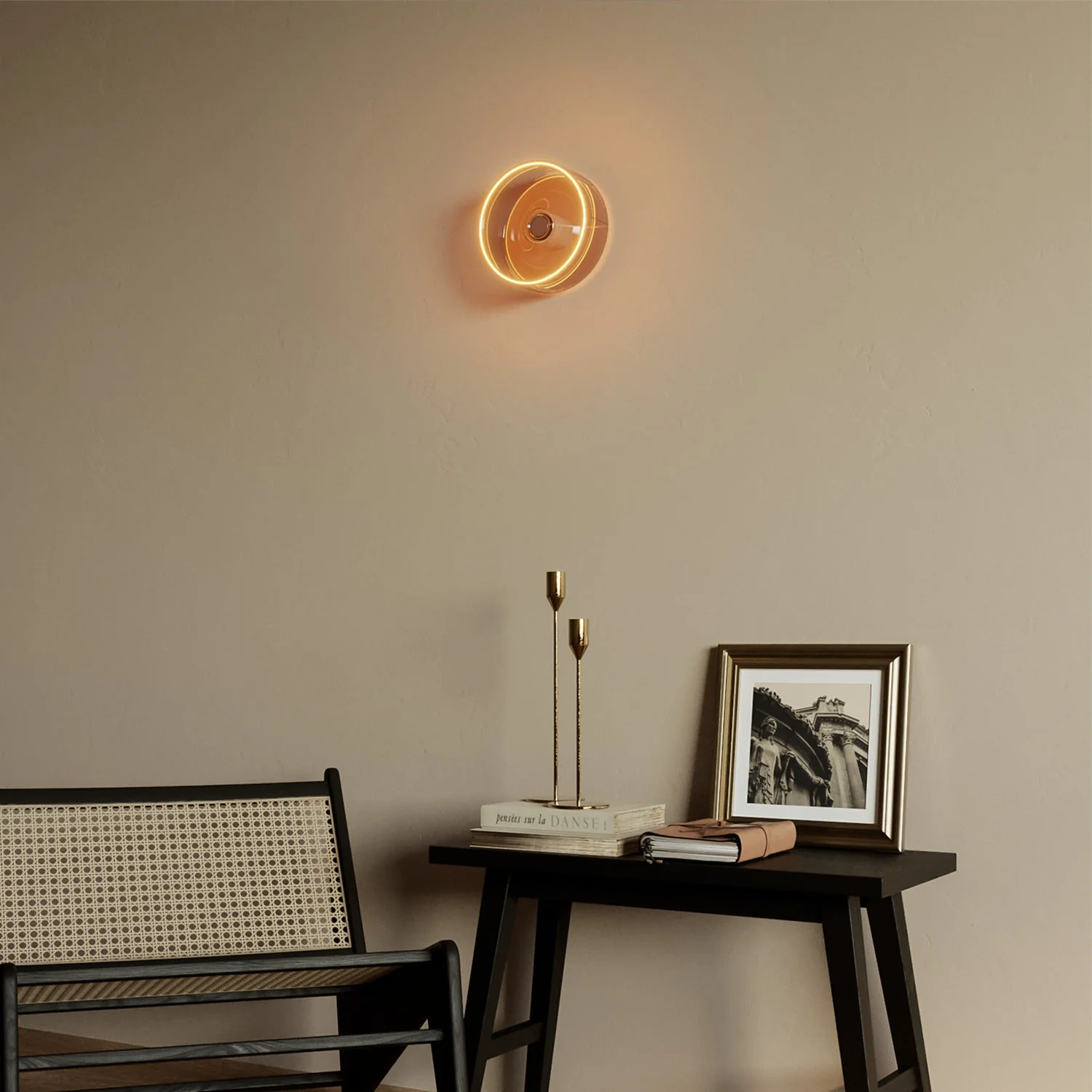 Wall light with Ghost smoky light bulb - White - Image 2