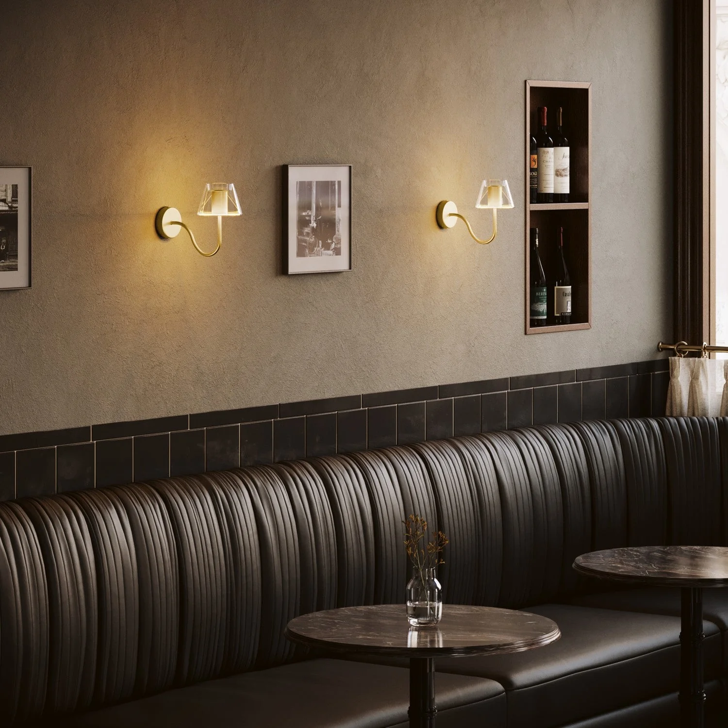 Fermaluce G07 wall light with S extension - Satin Bronze - Image 3