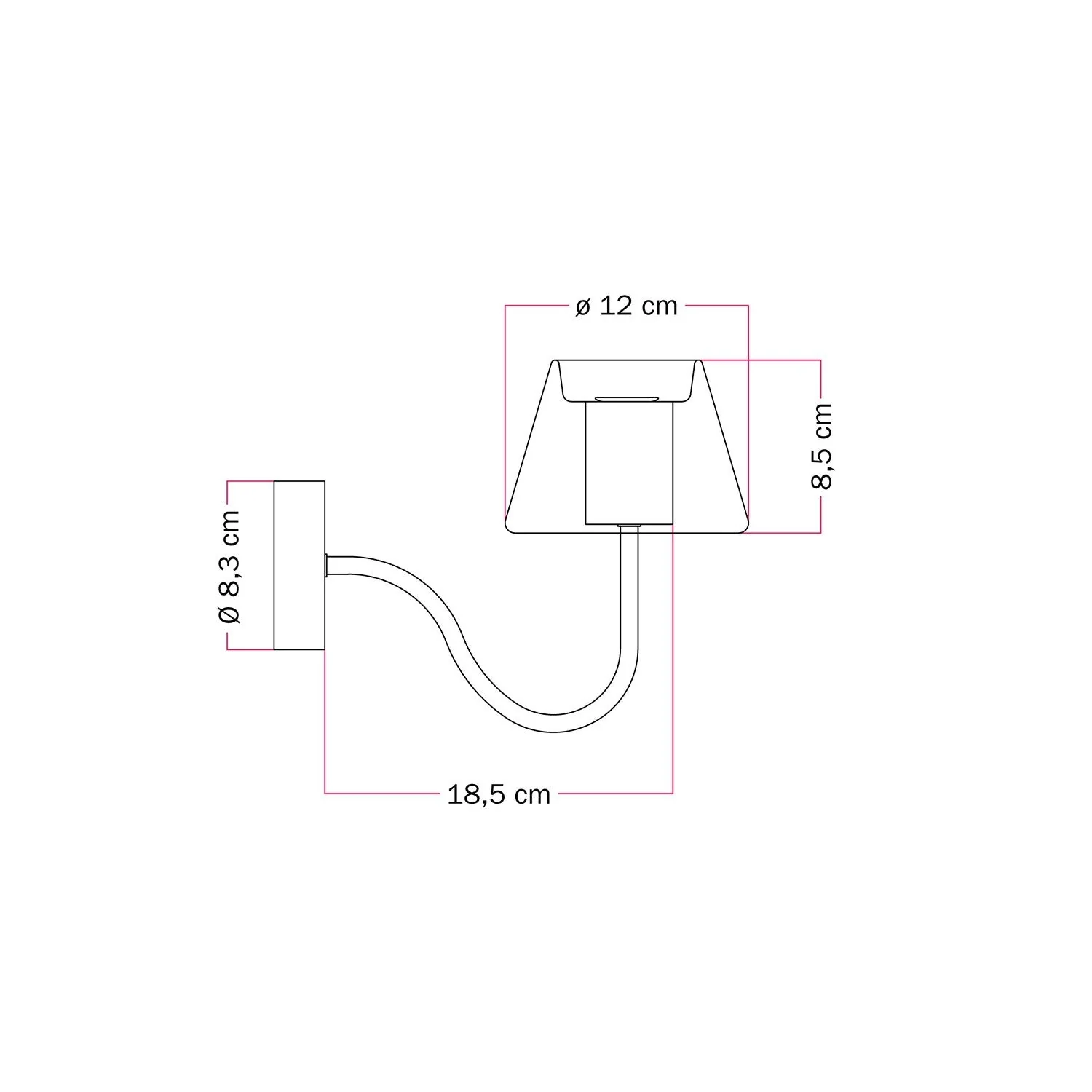 Fermaluce G07 wall light with S extension - Satin Bronze - Image 5