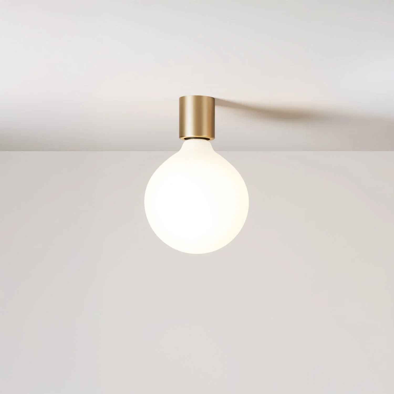 Metal wall light with globe light bulb porcelain effect - Satin bronze