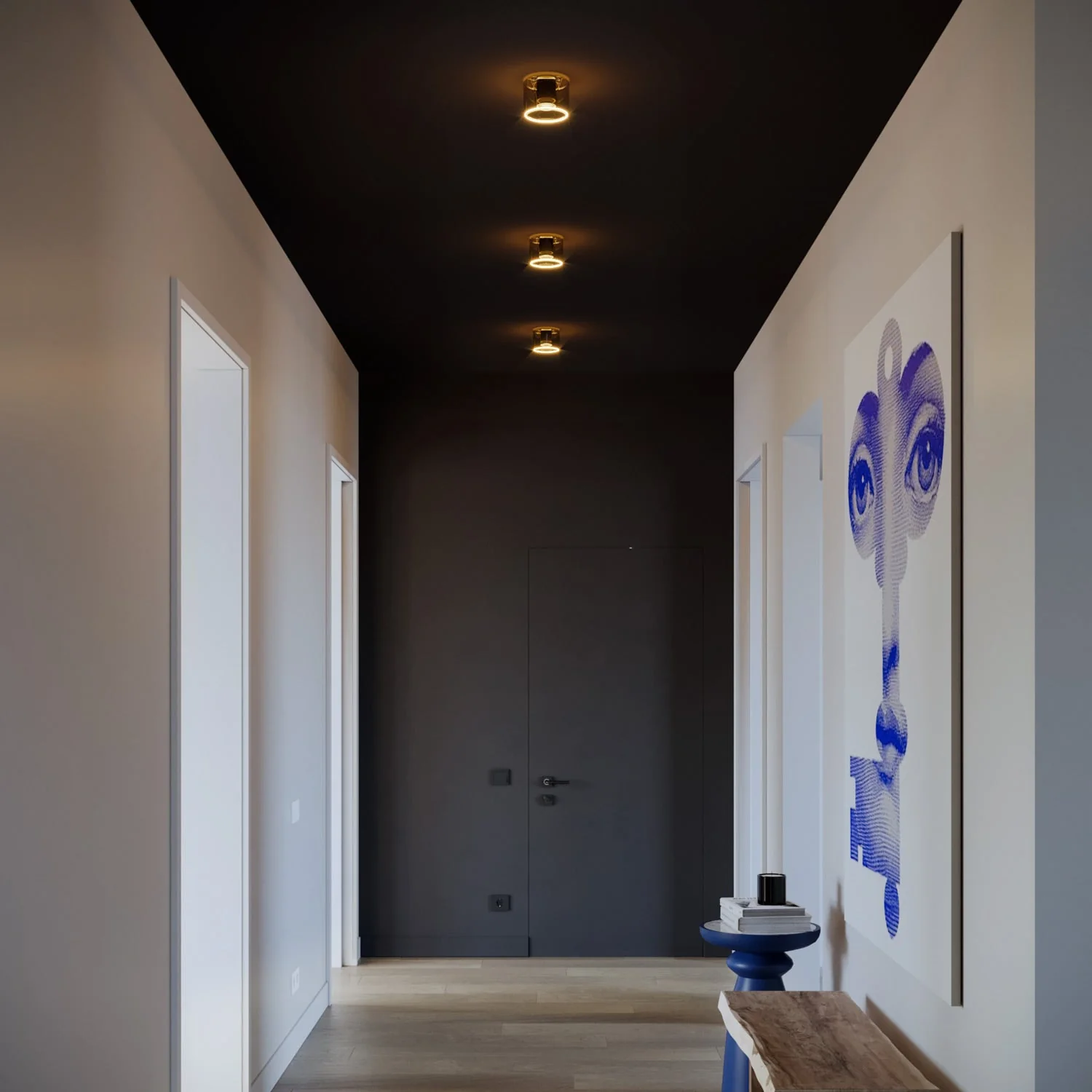 Wall light with Ghost mini smoky light bulb - Black - Image 4