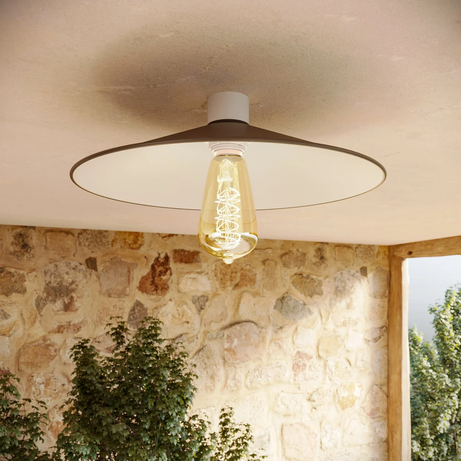 White ceiling lamp with Swing metal lampshade - Waterproof IP44 - IO - Image 3