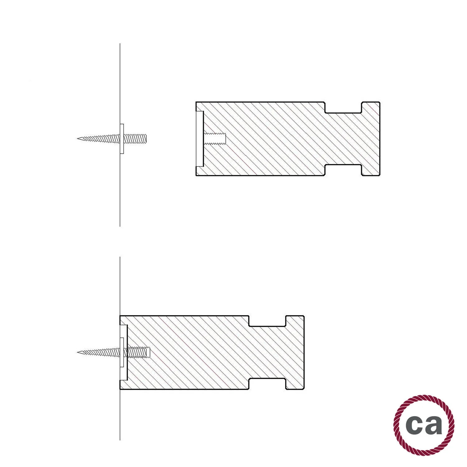 Rolé, wooden cable guide, wall mount for pendant lamp - Wengé effect - Image 5