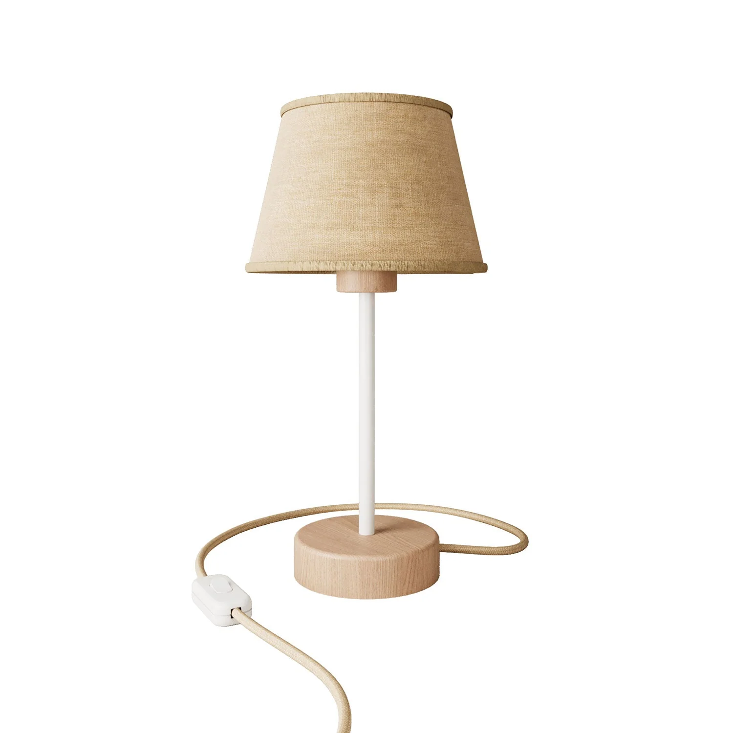 Wooden table lamp with Impero lampshade - Alzaluce Wood - Neutral