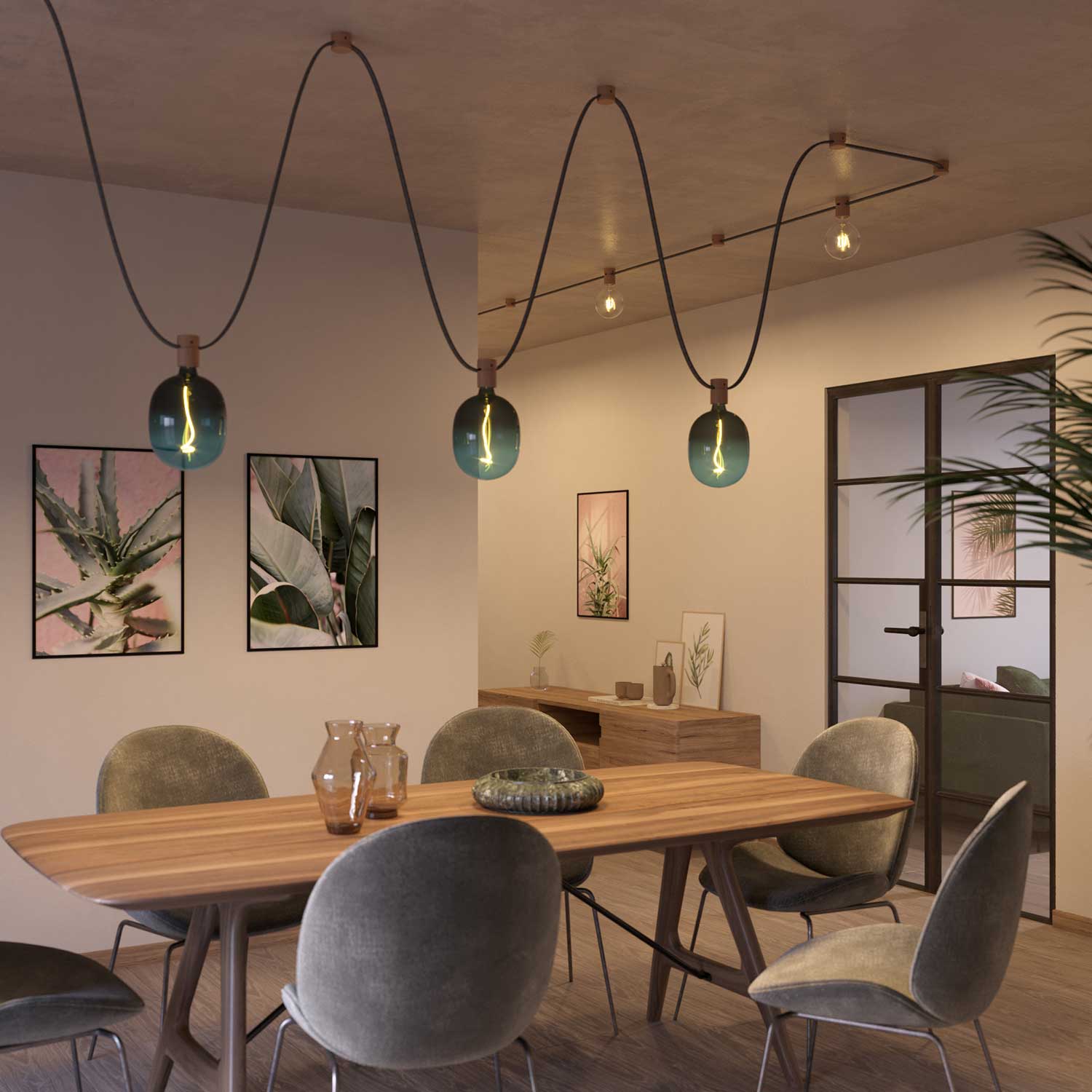 Wooden ceiling rose for cable for string light and Filé system. Made in Italy - Neutral - Image 7