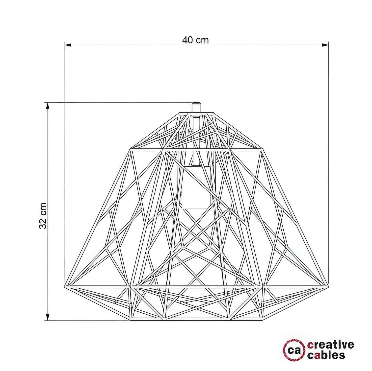 Apollo XL metal lampshade cage with E27 lamp holder - White - Image 4