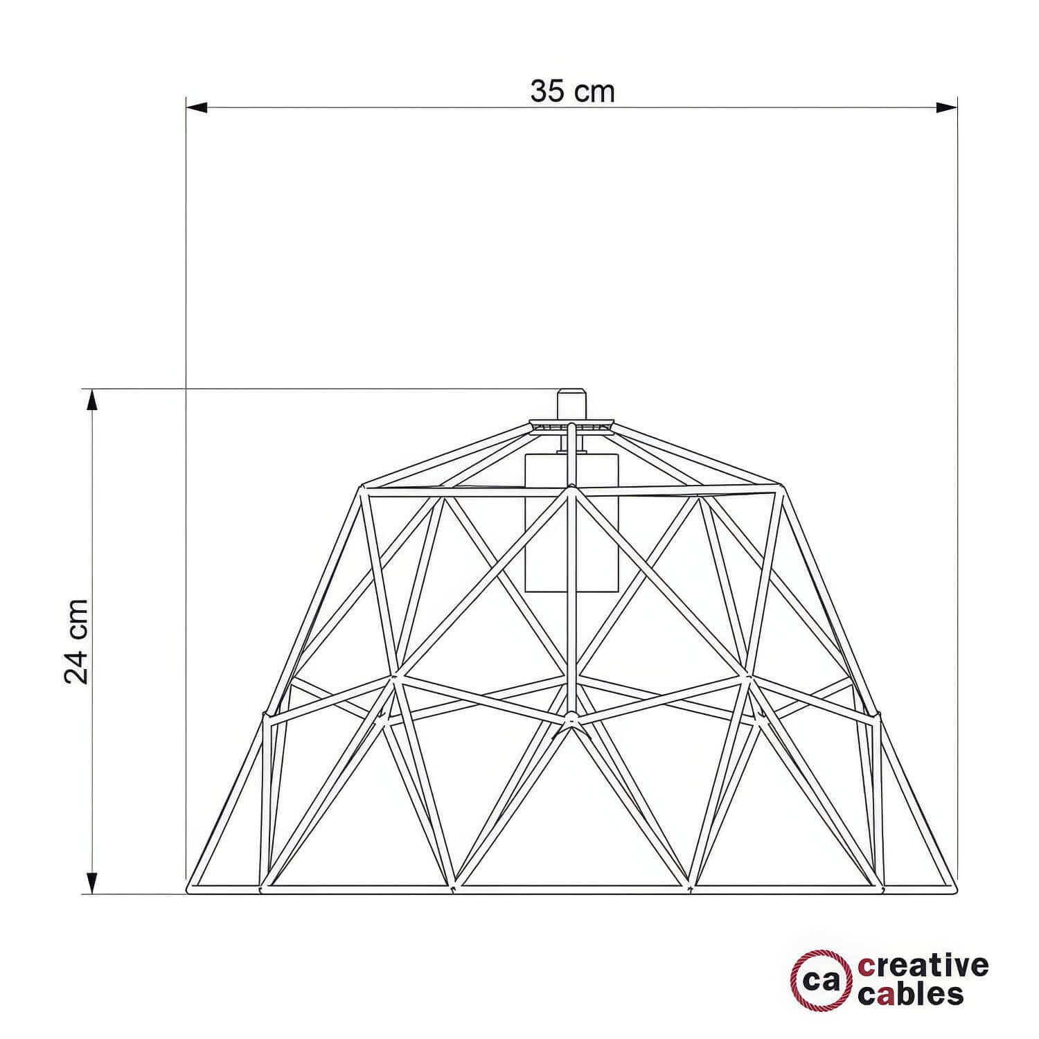 Gabbia XL Dome metal lampshade with E27 lamp holder - Black - Image 4