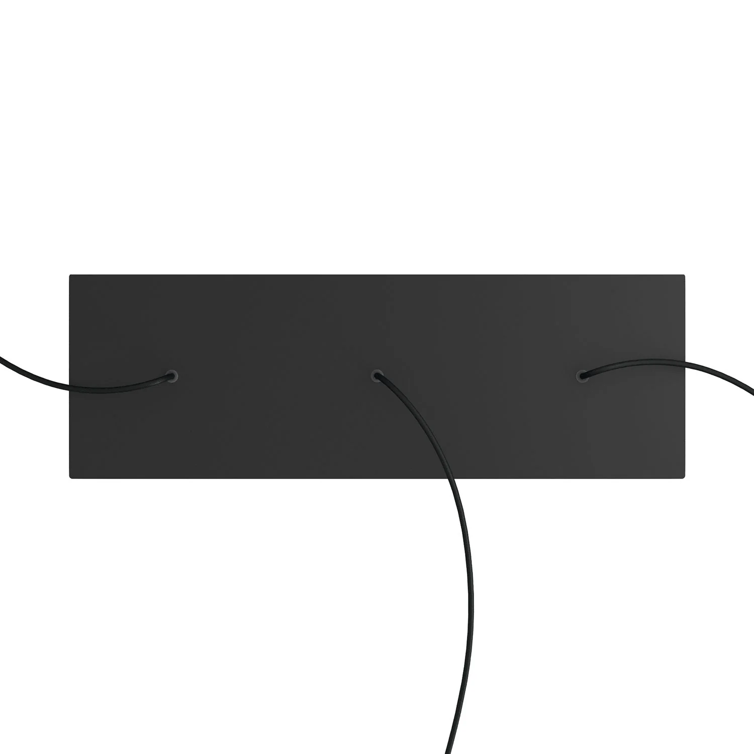 XXL Rose-One rectangular ceiling rose with 3 in-line holes and 6 side holes, dimensions 675 x 225 mm – Matte black Dibond - Image 2