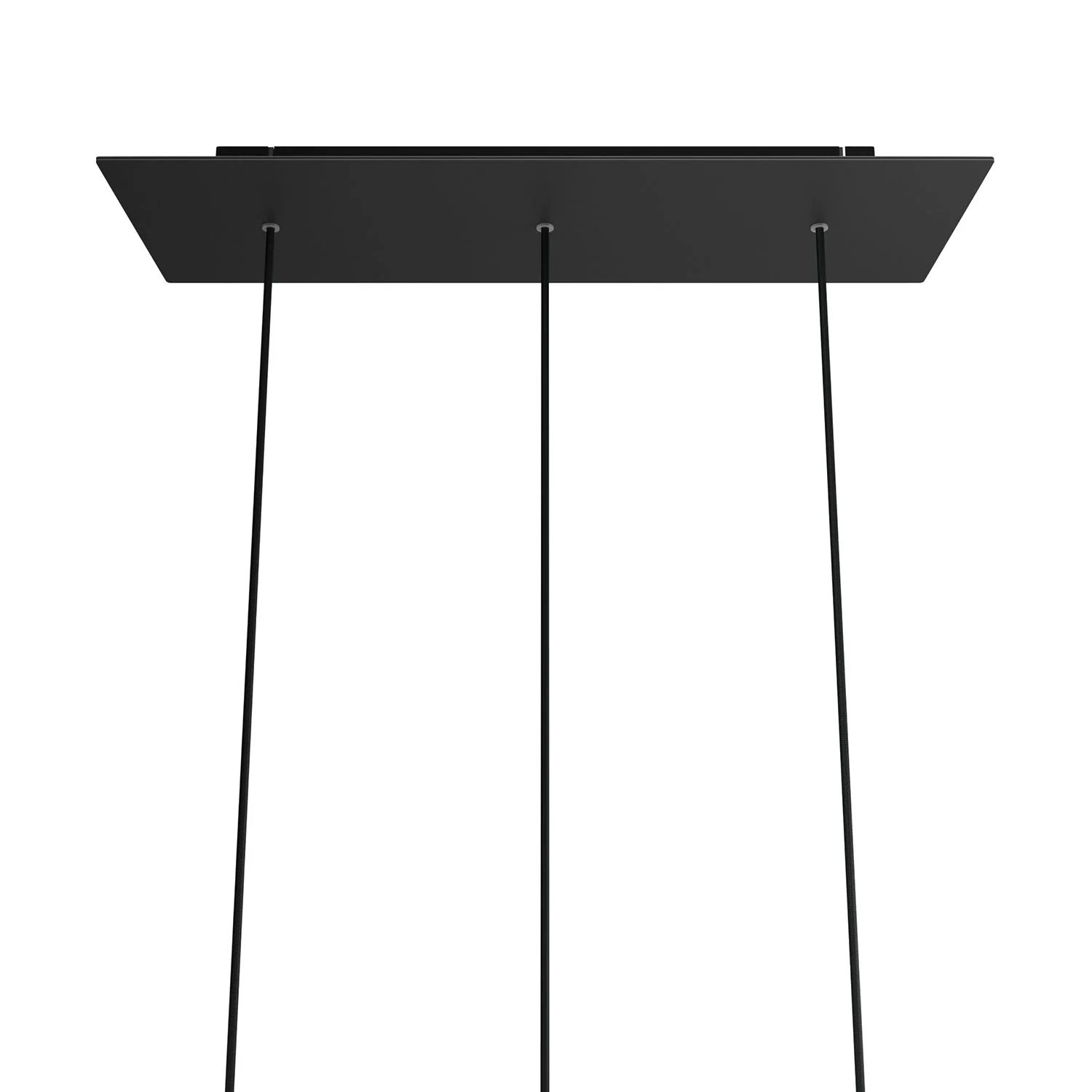 XXL Rose-One rectangular ceiling rose with 3 in-line holes and 6 side holes, dimensions 675 x 225 mm – Matte black Dibond - Image 7
