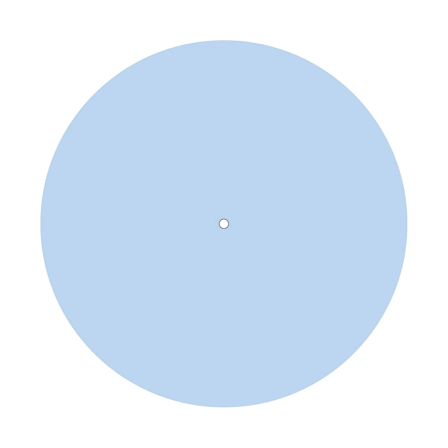 XXL Ceiling Rose Rose-One round, 400 mm diameter with 1 hole and 4 side holes - Powder blue - Image 3