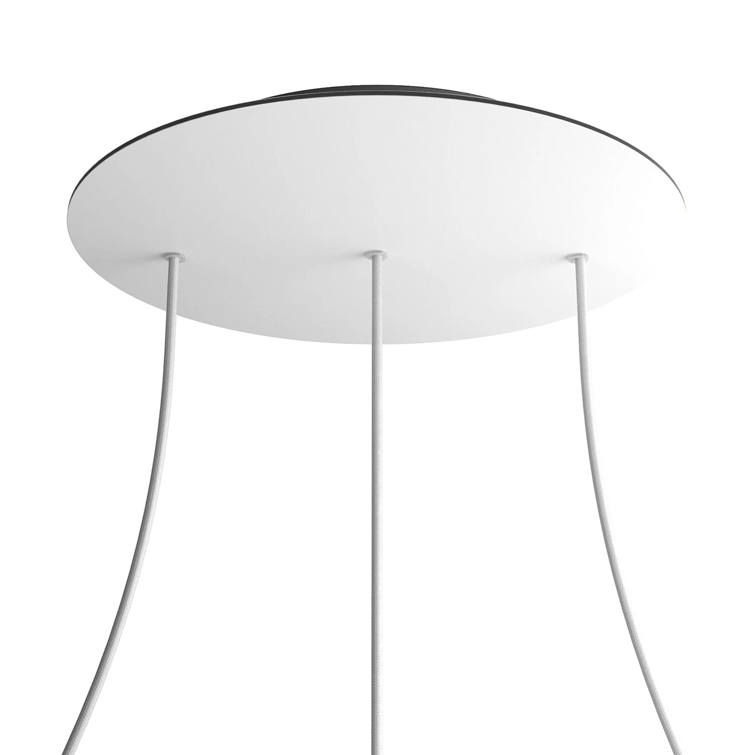 XXL Rose-One round ceiling rose, 400 mm diameter with 3 inline holes and 4 side holes - Matt white - Image 8