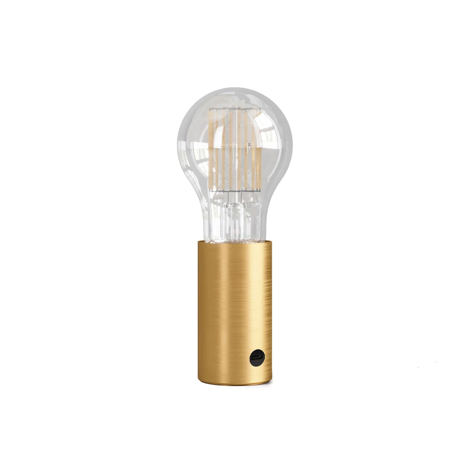 YES! Portable lamp at 5V with A60 light bulb - Satin bronze
