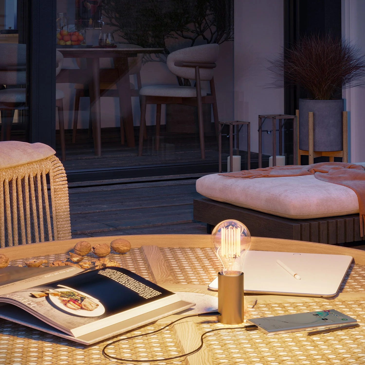 YES! Portable lamp at 5V with A60 light bulb - Satin bronze - Image 5