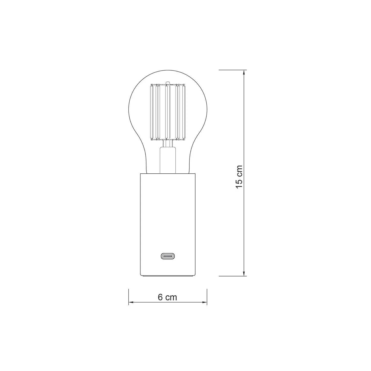 YES! Portable lamp at 5V with A60 light bulb - Satin bronze - Image 7